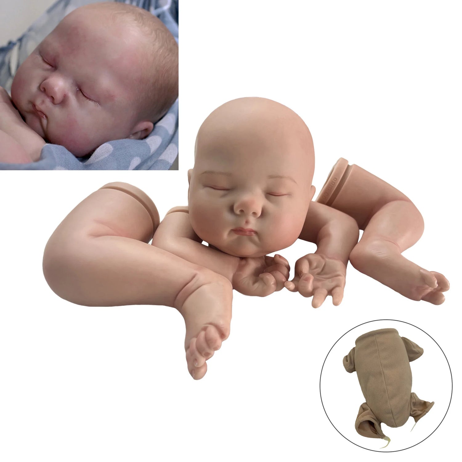 55CM Bebe Reborn Kits Spencer Painted/Unpainted Handmade Cute Newborn Baby Doll Vinyl Blank Unassembled Parts Kit Bebé Reborn