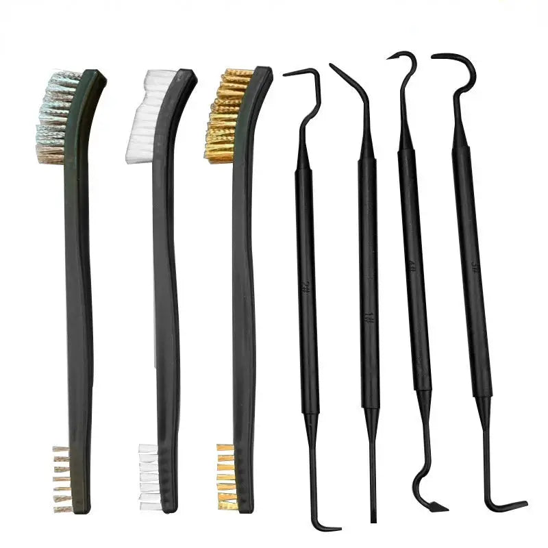 ALLSOME Double-end Steel Wire Brush &amp; Nylon Pick Set Universal Hunting