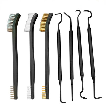 ALLSOME Double-end Steel Wire Brush &amp; Nylon Pick Set Universal Hunting
