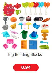 Big Building Block Assembled Mini Furniture Play House Toys For Children Compatible With Duploed Accessories Educational Gift