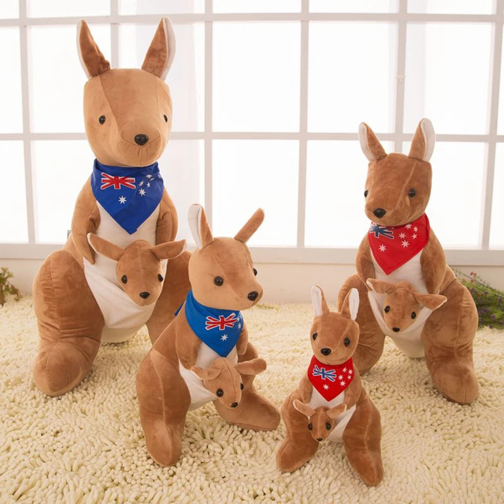 28CM Australian Kangaroo Plush Toy Kangaroo Baby Creative Mother-Child Cute Doll Festive Gift For Children&