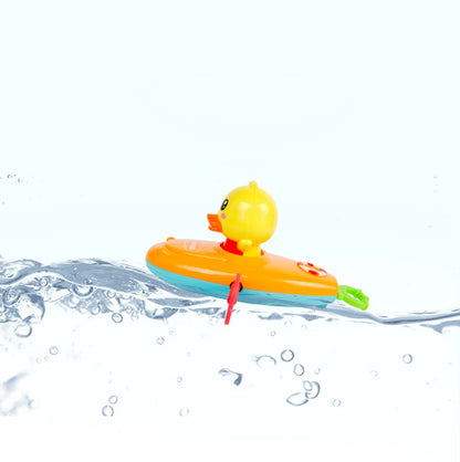 Children Bath Playing Toys For Swimming Bathtub Pool Duck Toy  Floating Ducklings Toy Little Yellow Duck Boating to Wash Toys