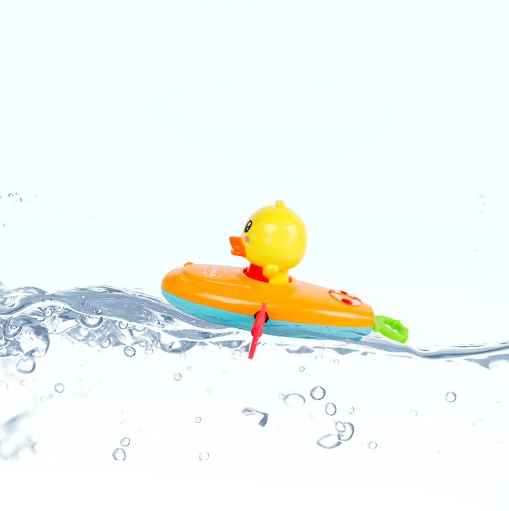 Children Bath Playing Toys For Swimming Bathtub Pool Duck Toy  Floating Ducklings Toy Little Yellow Duck Boating to Wash Toys