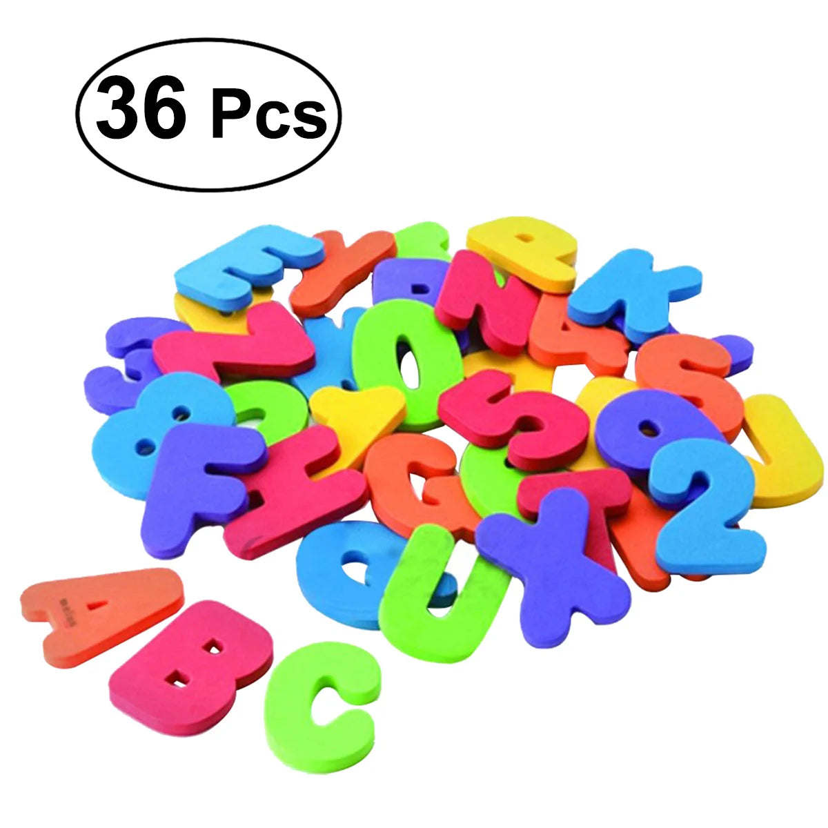 36PCS Bath Toys Letters Numbers Bath Organizer Alphabet Educational Bath Water Toys for Kids Toddlers