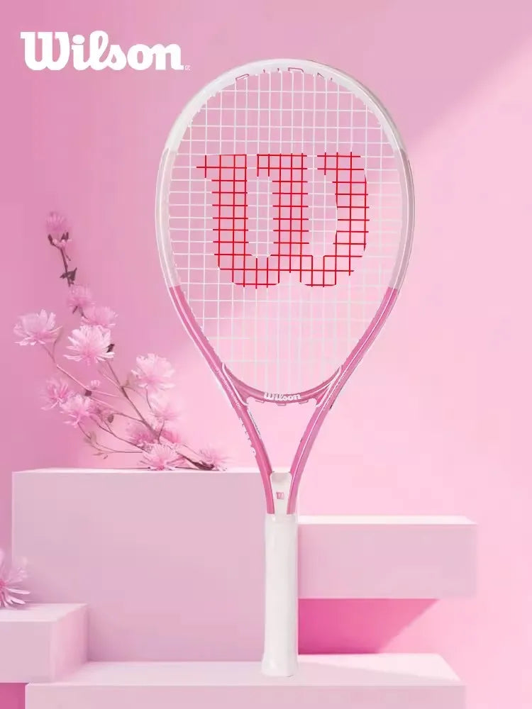 Wilson Tennis Rackets Professional Adults Beginner Carbon Alloy Rackets with Line Self-Practice Beginner Elastic Tennis Racket