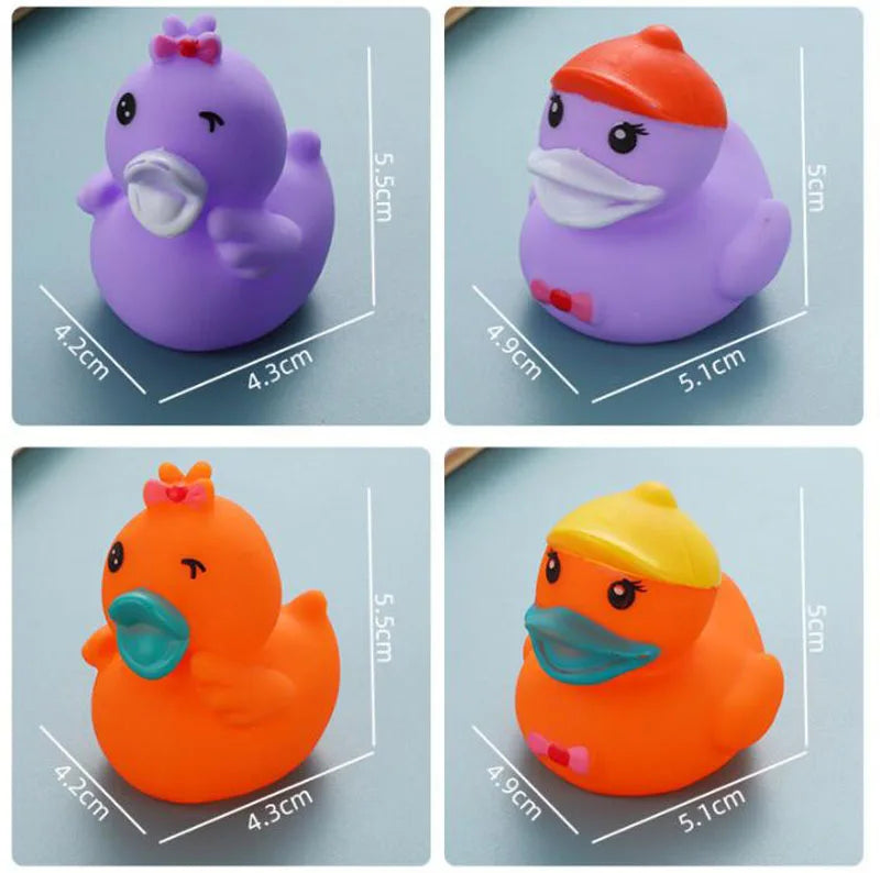 1pcs Baby Cute Duck Bath Toys Rubber Yellow Ducks Washing Swimming Toddler Toys Squeeze Sound Kids Wash Play Funny Gift