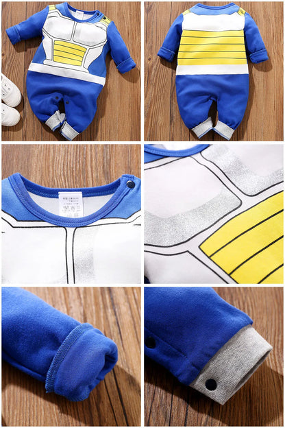 Baby Girl Boy Costume Anime Clothes Newborn Romper Infant Luffy Akatsuki Vegeta Cosplay Jumpsuit Toddler Halloween Costume 0-18M