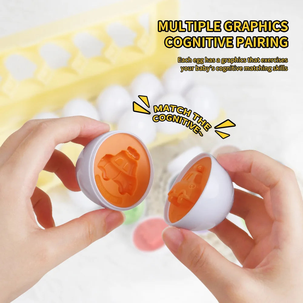 12/6 PCS Montessori Learning Education Math Smart Eggs 3D Puzzle Game For Children Popular Toys Jigsaw Mixed Shape Tools