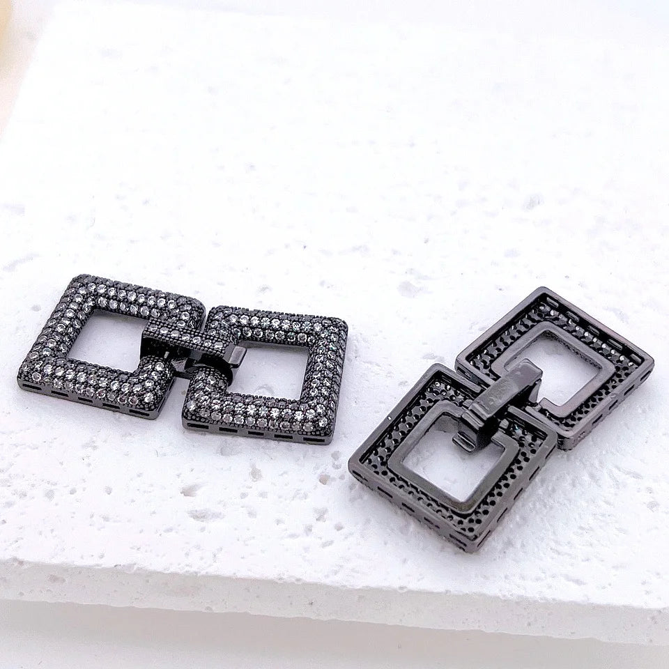 1 Pcs Wholesale Micro-set Square Necklace Bracelet Clasp Jewelry Accessories Full Zirconium Connecting Clasp DlY Accessories