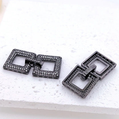1 Pcs Wholesale Micro-set Square Necklace Bracelet Clasp Jewelry Accessories Full Zirconium Connecting Clasp DlY Accessories