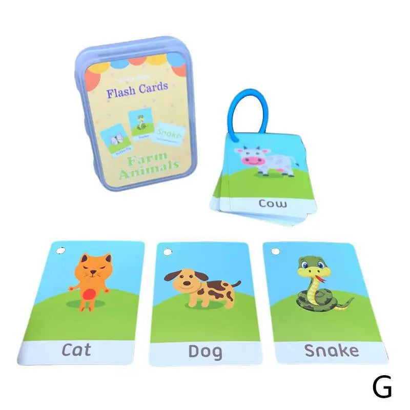 English Words Learning Flashcards for Kids 3-6 Years Reading Enlightenment Cards Educational Toys Montessori Teaching Aids