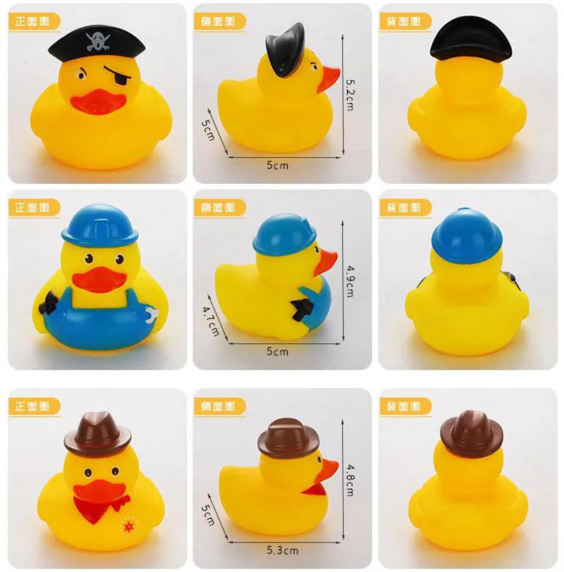 5-30Pcs/Lot Rubber Ducks Baby Bath Toys Kids Shower Bath Toy Float Squeaky Sound Duck Water Play Game Gift For Children