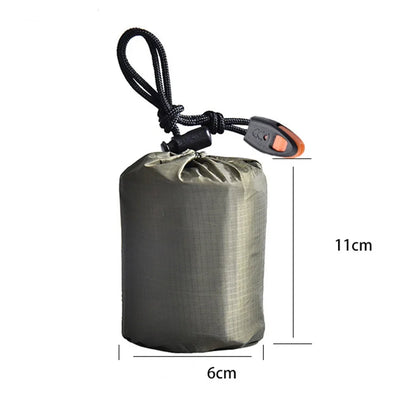 Portable Waterproof Emergency Survival Sleeping Storage Bag Hiking Sack Camping Gear Thermal Bivy Aid Rescue Kit Mylar Blanket