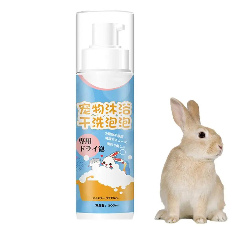 Rabbit Dry Shampoo 200ml Natural Deodorizing Foam For Dogs Pet Products Pet Grooming Supplies Suitable For Small And