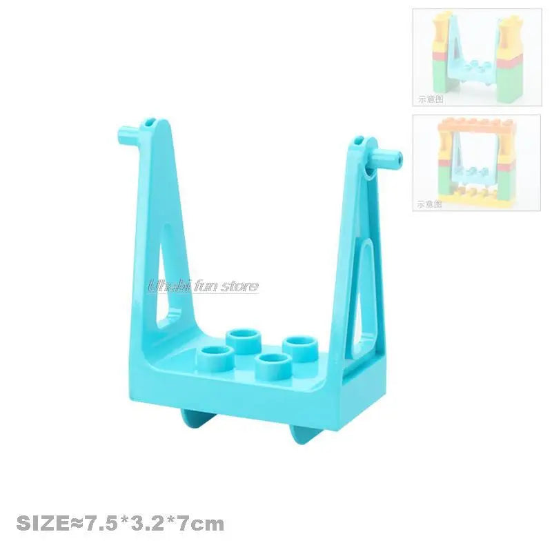 Big Building Block Accessories Compatible Duplos Houses Villas Construction Gear Rotate Connection Children Assembly Parts Toys