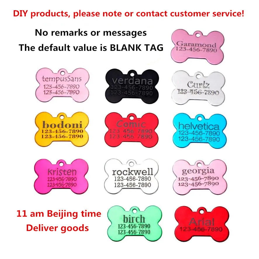 Personalized Small Dog/Cat Name Collar, 2 pcs