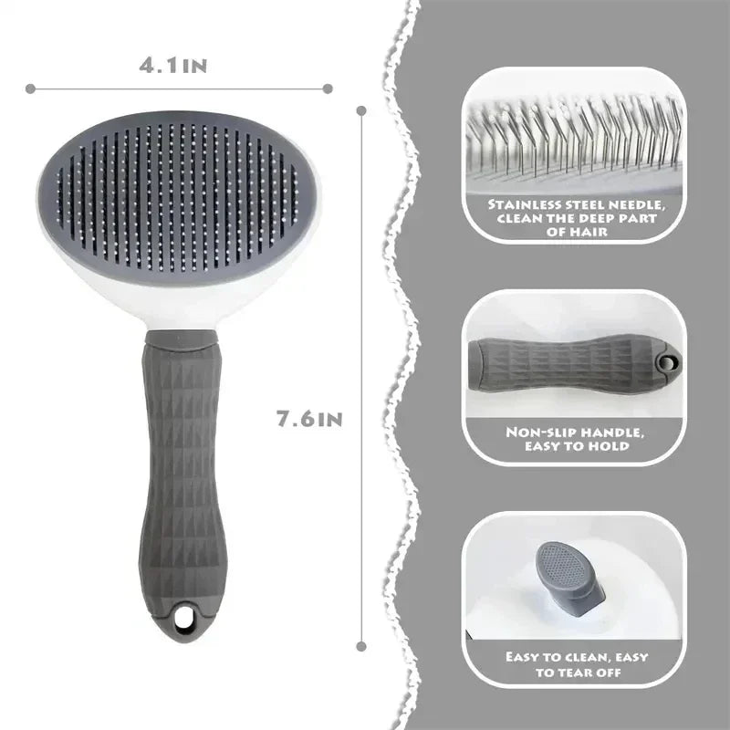 Self-Cleaning Pet Dog Brush and Hair Remover