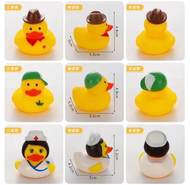 1pcs Baby Cute Duck Bath Toys Rubber Yellow Ducks Washing Swimming Toddler Toys Squeeze Sound Kids Wash Play Funny Gift