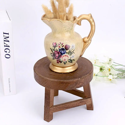 Wood Low Stools Small Bench Plant Stand Indoor Outdoor er Pot Holder Shelf Modern for Entryway Garden Decoration