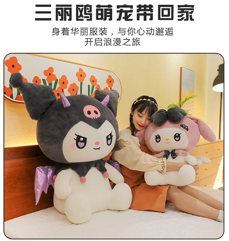 40 50 60 Cm Kawaii Large Size Demon Kuromi Plush Toys Angel Melody Doll Pillow Birthday and Holiday Gifts Cute Stuffed Toy Anime