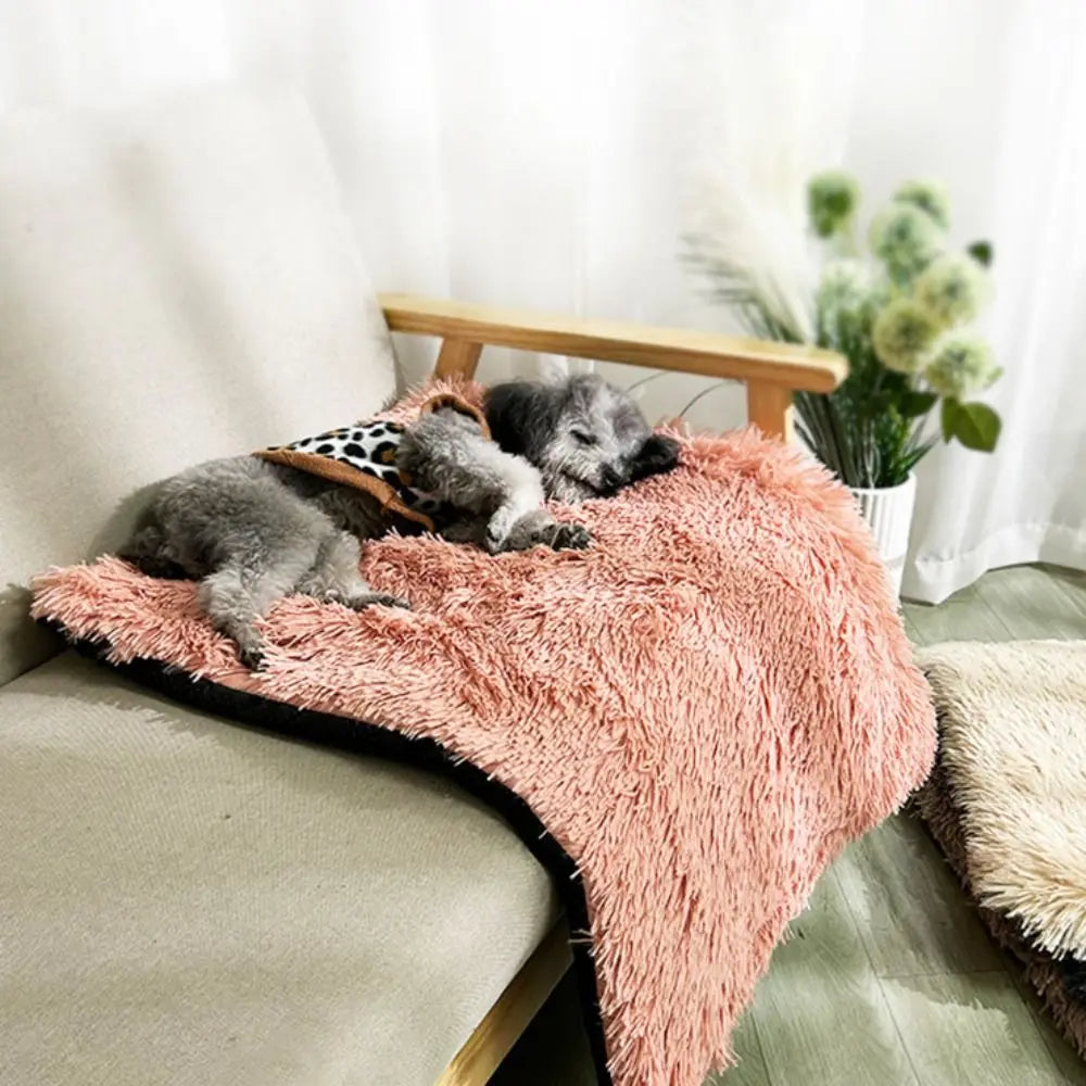 Cat Bed Cover Soft Dog Plush Winter Blanket Velvet Non-slip Dogs Bed Blanket Breathable Comfortable Puppy Sleep Mat Pet