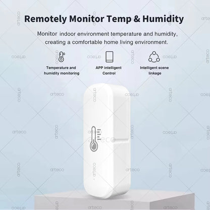 Zigbee Temperature And Humidity Sensor Indoor Thermometer APP Remote Monitor For Smart Home Automation Works With Home Assistant