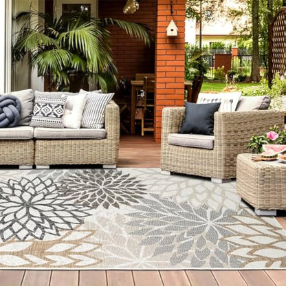 VIKAMA Outdoor Rug Modern Exotic Tropical Leaf Non Slip Area Rugs for Indoor and Outdoor Patio Deck Porch Garden Home Decoration