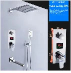 BAKALA  8/10/12Inch Water Powered Rain Shower Head Bathroom Square Brush gold Shower head. stainless steel shower head