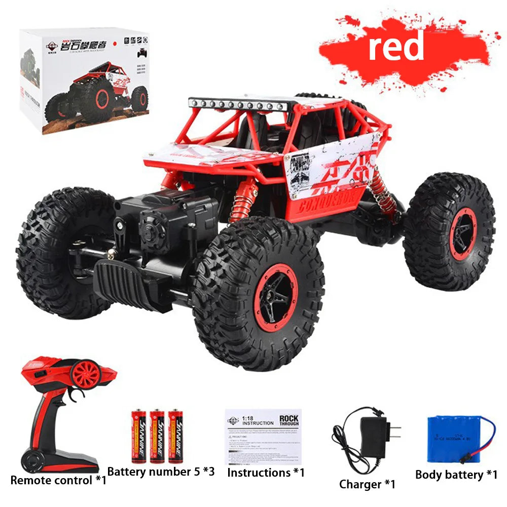 Remote Controlled Monster Truck, 2.4GHz 4WD Off-road RockTracked Vehicle, 1:16 All Terrain Rechargeable Electric Toy  Gifts