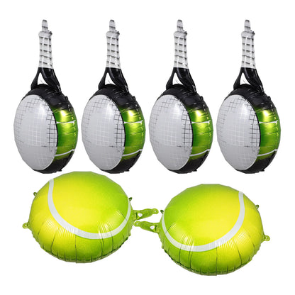 1 Set Tennis Racket and Tennis Ball Balloon for Sports Tennis Themed Birthday Party Supplies