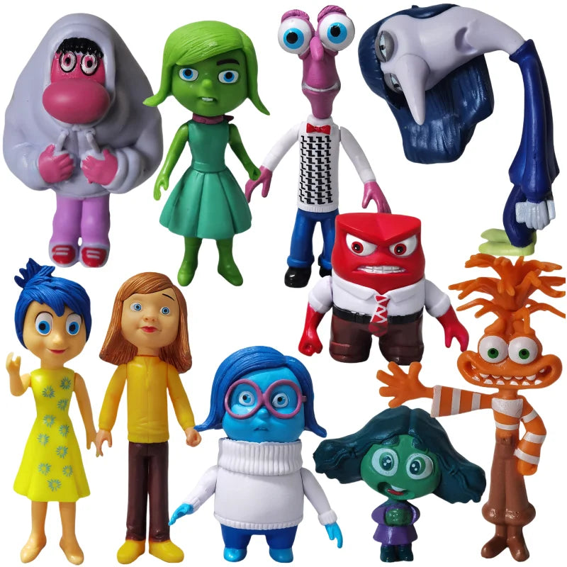 New Inside Out 2 Action Figure Toy Cartoon Movie Joy Anxiety Anger Sadness Disgust Fear Model Doll Figurines Kids Gift
