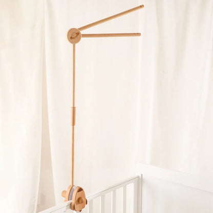 Baby Wooden Bird Shape Bed Bell Bracket Mobile Hanging Rattles Toy Hanger Baby Crib Mobile Bed Bell Toy Holder Arm Bracket Gifts