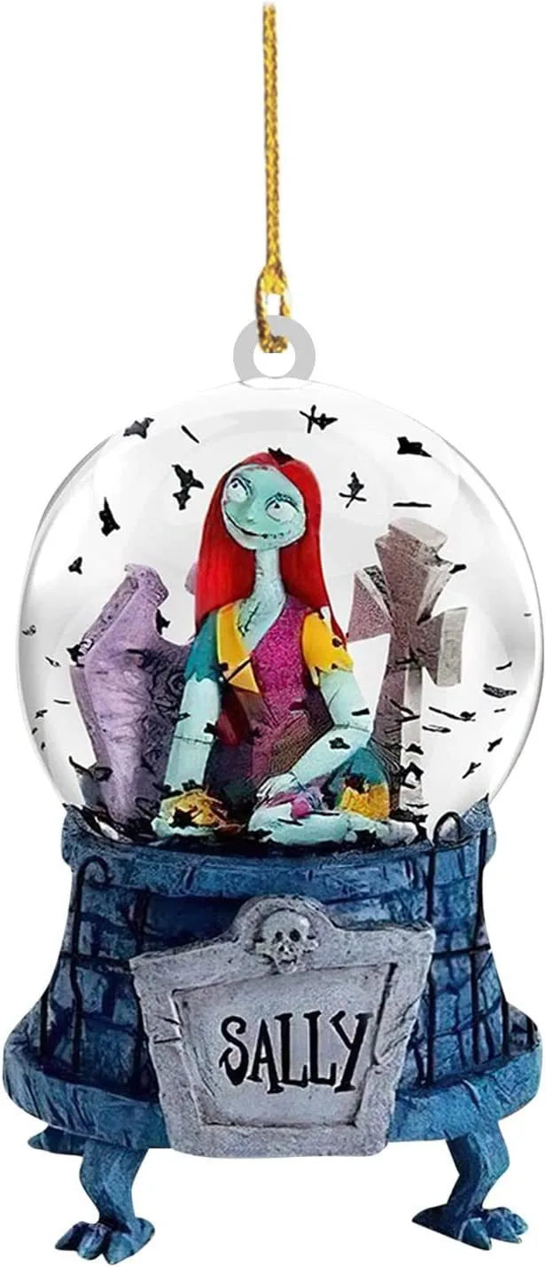 Disney Cartoon The Nightmare Before Christmas Sally Jack Anime Figures Christmas Tree Decoration Acrylic Plane Pendant Kids Toys