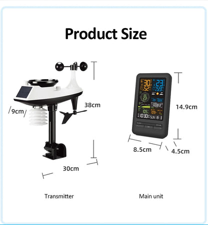 WiFi Smart Weather Station Smart Home Digital Thermometer with Sensor Temperature Humidity Date Light Index Air Quality Monitor