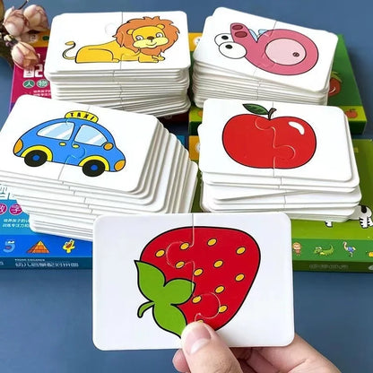 32 Pcs Enlightenment Card Matching Puzzle Early Education Cartoon Pattern Cognitive Boys and Girls Toys