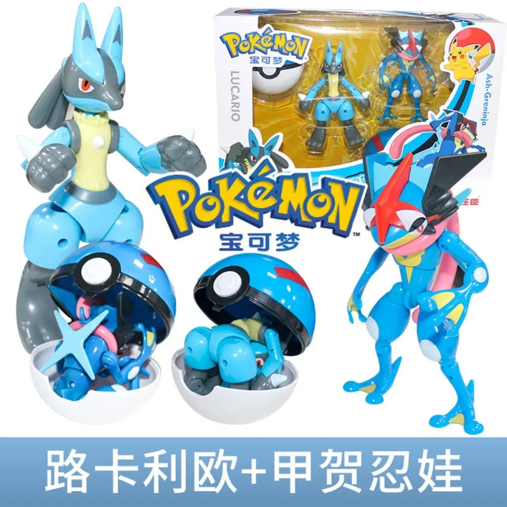 Genuine Pokemon Pikachu Mewtwo Blastoise Venusaur Gyarados Solgaleo Lunala Ball Figurine Doll Transformation Toy Birthdays Gift