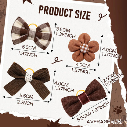 Dog Hair Bow Rubber Bands 10 pcs