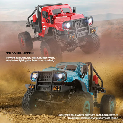 Wltoys 184020 1:18 Mini RC Car 2.4G With LED Lights 4WD Off-Road Electric Crawler Vehicle Remote Control Truck Toy for Children