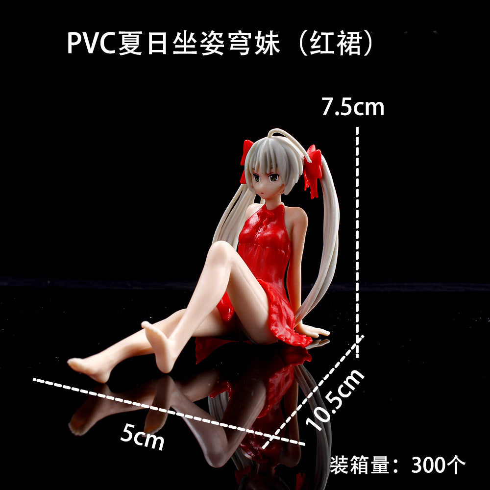 7.5cm Anime Yosuga No Sora Action Figure Kasugano Sora White Dress Sexy Girls Kasugano Dome Doll PVC Collectible Model Car Toy