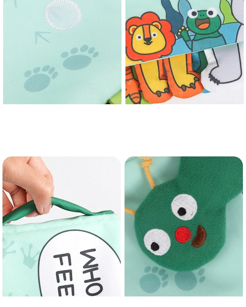 3D Toddlers Animal Foot Cloth Book Washable Montessori Baby Busy Board Early Learning Education Habits Knowledge Developing Toys