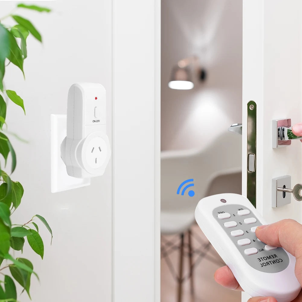 AU Plug 433.92MHz House Power Outlet Light ON/OFF Switch Socket 240V 50Hz 10A Wireless Remote Control Socket Smart Power Outlet