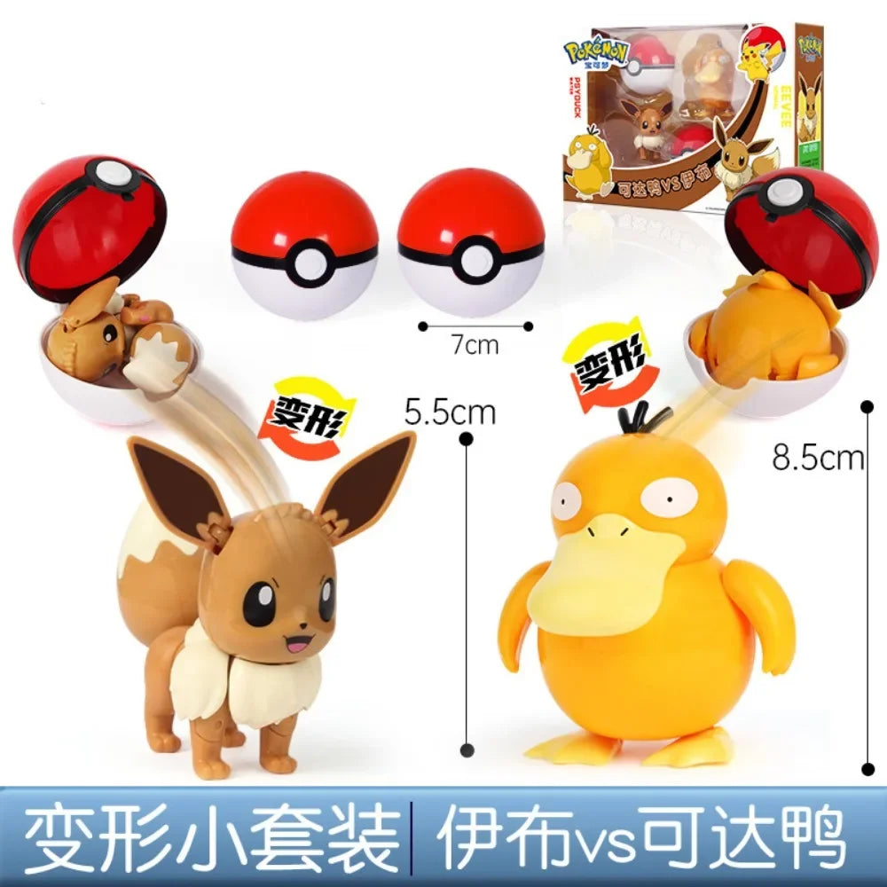 Genuine Pokemon Pikachu Mewtwo Blastoise Venusaur Gyarados Solgaleo Lunala Ball Figurine Doll Transformation Toy Birthdays Gift