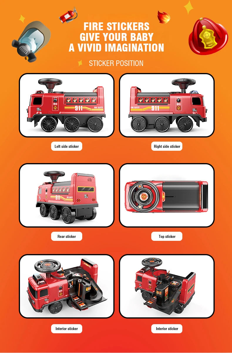 Electric Ride On Car Kids Toy Electric Locomotive 2In1 Multifunctional Engine Truck Diecast Educational Game Children Gift