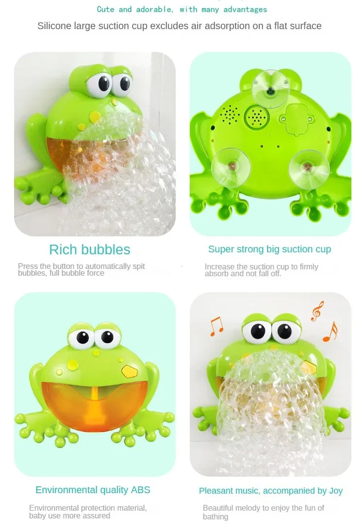 Baby Bath Toys Bubble Machine Crabs Frog Music Kids Bath Toy Bathtub Soap Automatic Bubble Maker Baby Bathroom Toy for Children