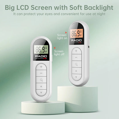 Mini Portable Pocket FM Radio 76-108MHZ Radio Receiver with Backlight