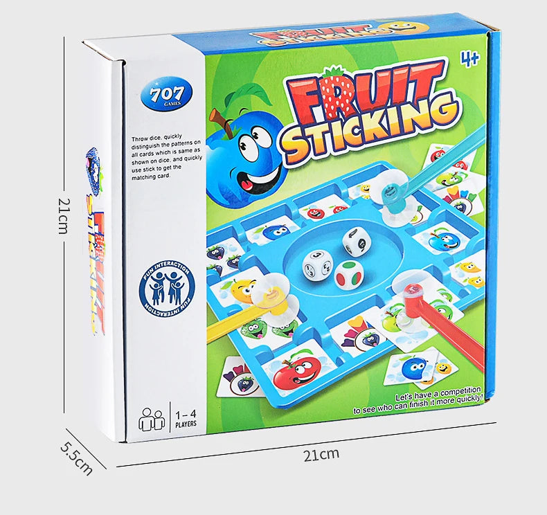 Children Education Learning Toys Fruit Sticking Game Card Dice Board Game Color Shape Cognition Party Competition Game Kids Toys