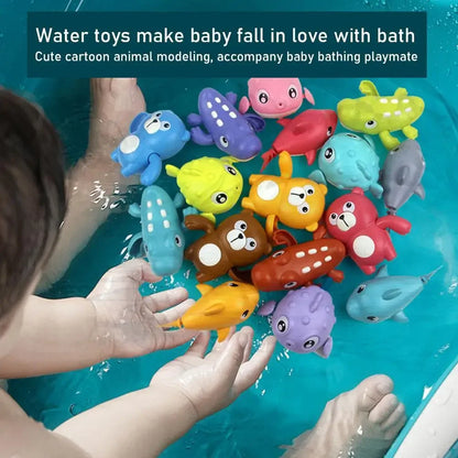 Baby Bath Toy Animal Cute Cartoon Shark Crocodile Classic Baby Water Toy Infant Swim Chain Clockwork Kids Beach Bath Toys Single