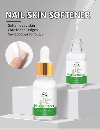 AS Cuticle Remover Liquid Cuticle Softener Professional Nail Care with Lanolin for Brittle Hang Nails Hydrating Moisturizing