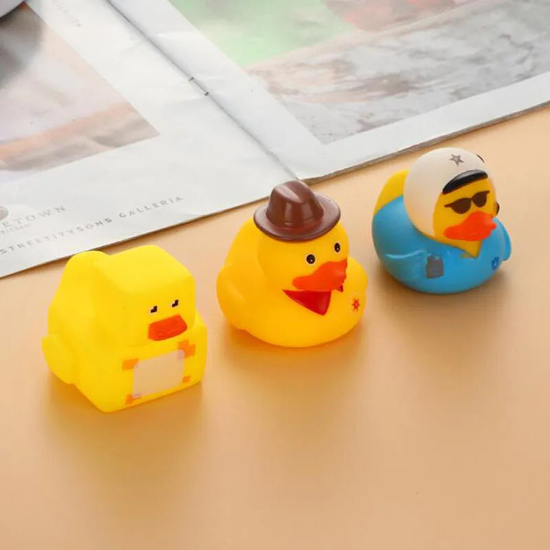 5-30Pcs/Lot Rubber Ducks Baby Bath Toys Kids Shower Bath Toy Float Squeaky Sound Duck Water Play Game Gift For Children