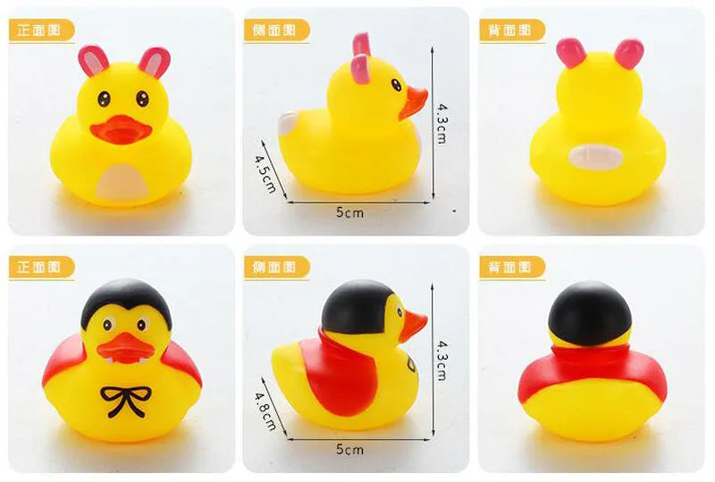 5-30Pcs/Lot Rubber Ducks Baby Bath Toys Kids Shower Bath Toy Float Squeaky Sound Duck Water Play Game Gift For Children